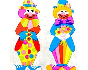 CLOWN CLOWNS Kromekote Sandylion Stickers - 1 square   RARE Vintage