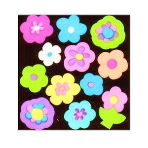 FLOWER, FLOWERS theme Kromekote Sandylion Stickers - 1 square  *Rare* Vintage