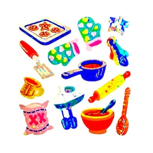BACKEN KÜCHE Glitzernde Sandylion Aufkleber - 1 quadratisch Rare Vintage