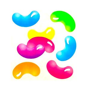 JELLY BEANS Kromekote Sandylion Aufkleber - Seltene Vintage