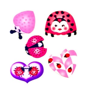 LADYBUGS LOVE BUG Stickers Kromekote Lion des sables 1 carré vintage