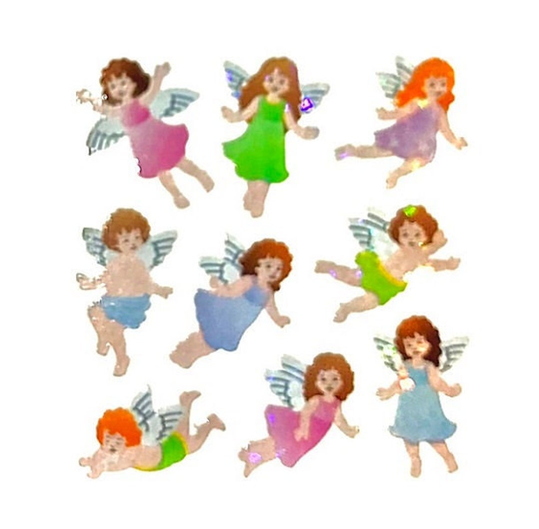ANGELS Glittery Sandylion Stickers Theme *vintage* - Etsy
