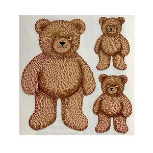 Stickers ours en peluche Kromekote lion des sables rares * vintage *