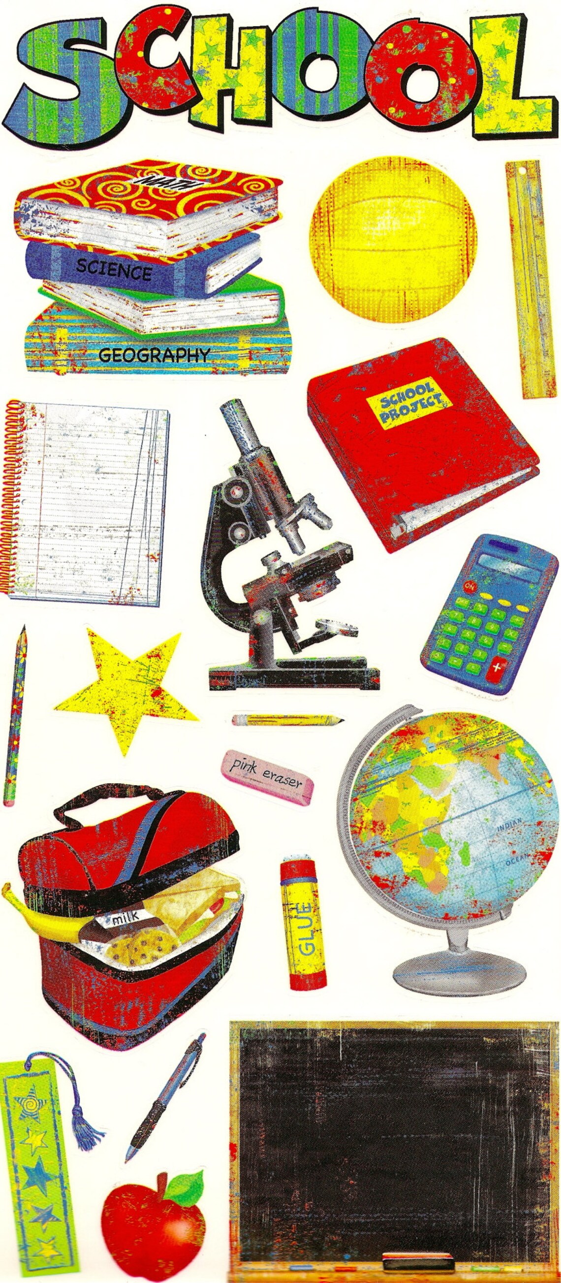 SCHOOL Theme Sandylion SCRAPBOOK Stickers 12 X 5 not in Etsy