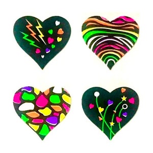 FUNKY HEARTS Kromekote Sandylion Sticker - 1 quadratisch Rare Vintage