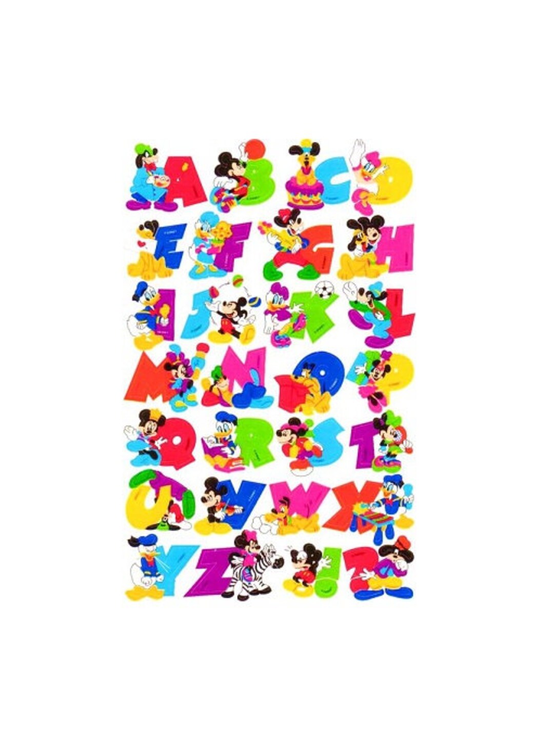 Disney ALPHABET LETTERS Maxi Kromekote Sandylion Stickers - Etsy