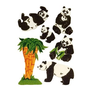Adesivos PANDA BEAR Maxi Fuzzy Sandylion 1 folha ** Raro Vintage **
