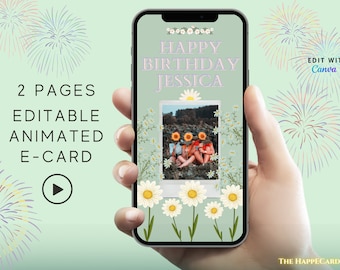 Animated Birthday eCard, Editable Template (Digital Download)