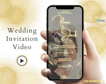 Sparkling Magical Digital Wedding Invitation Video Template, Electronic Wedding Invitation Video, Digital Wedding Invite Video with Photo