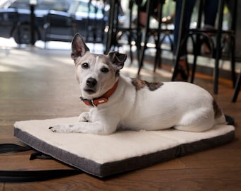 KONA CAVE® - Portable Dog Mat - Folded Travel Dog Bed - Calming Dog Bed - Great for Restaurants, Hotels, etc.  Makes a Great Gift