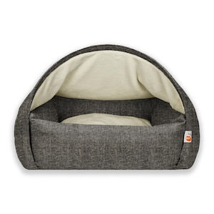 Sleepy Fox® Snuggle Cozy Cave Pet Bed - Grey - Chenille Velvet - Patented Comfort and Anti-anxiety Protection - Cats & Small - XL Dog Caves