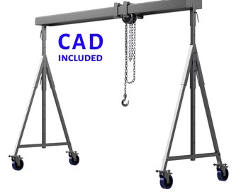 Gantry Crane Plans + CAD - extra mobile and versatile for small shops