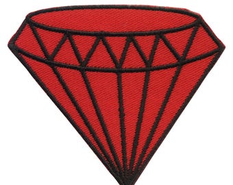 Aufnäher - Diamant - rot - Patch