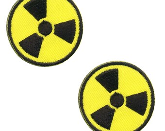 Patch - Nuclear power symbol, black and yellow, small, set of 2 - Patch