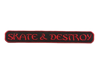 Parche - Skate & Destroy - letras en rojo y negro - Parche