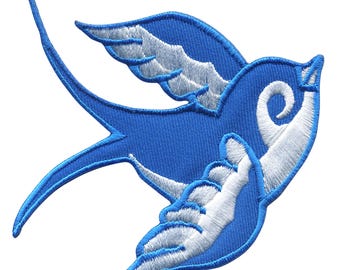Patch - Swallow - blue and white --> - Patch