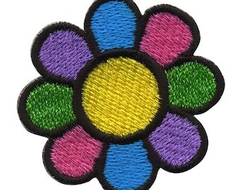Patch - Flower - yellow-blue-green-pink-purple