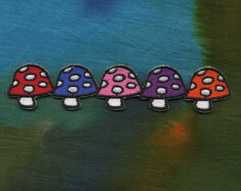 Patch - Colorful mushrooms - red-blue-pink-purple - patch