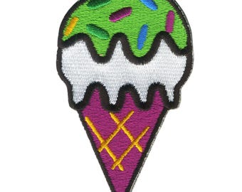 Patch - Sorvete - Casquinha de sorvete verde - Patch