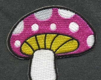 Patch - mushroom - fly agaric pink-white - patch