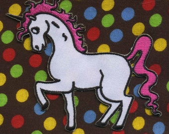 Aufnäher - Einhorn - weiß-pink - Patch