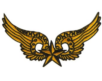 Patch - Star with wings - yellow-black
