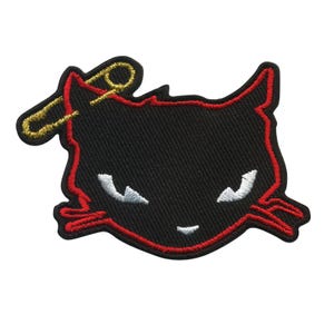 Patch - Black Cat - Cat with Safety Pin - Patch