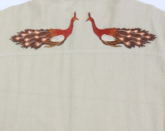 XL Patch - Peacock 02 - 1 Pair - Back Patch Brown-Beige