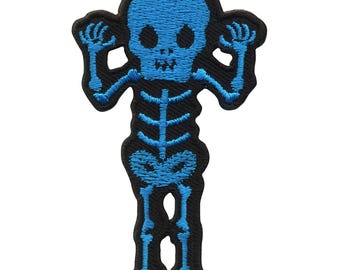 Patch - Skeleton cheeky - blue-black - Patch