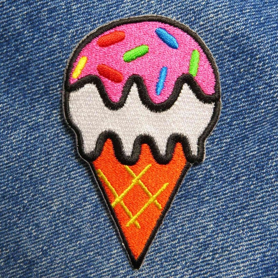 Ice cream with face Patch Patch Ice bag pink