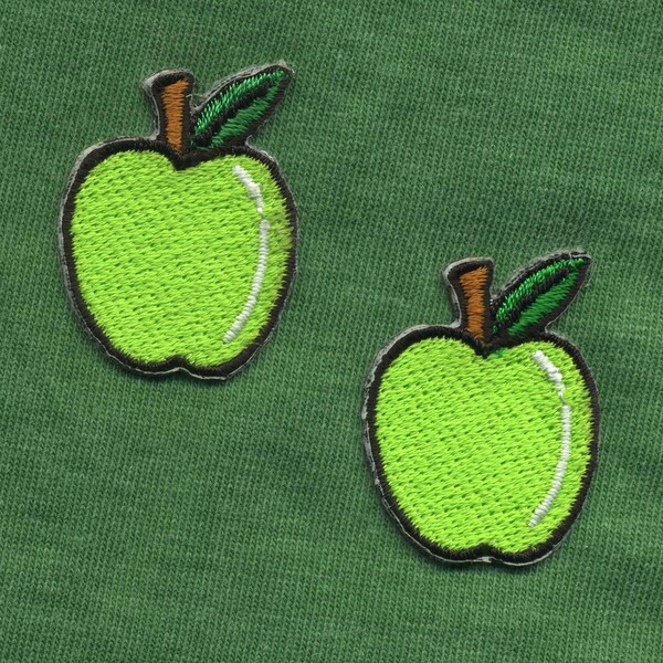 Aufnäher - Apfel - klein grün 2er Set - Patch