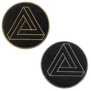 Patch - triangle - tetrahedron - sacred geometry - gold or silver - patch