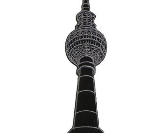 Écusson - Tour de télévision de Berlin - Gris 10 cm - Écusson