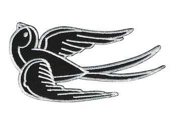 Patch - Swallow - black and white <-- - Patch