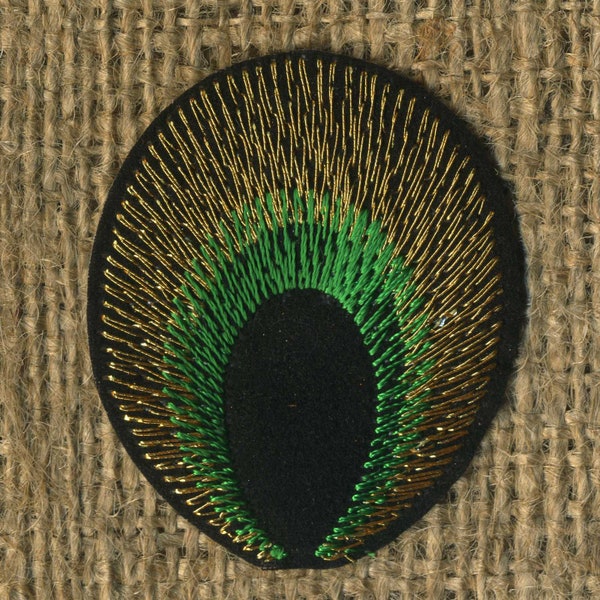 Aufnäher - Pfauenauge - schwarz-grün-braun - Patch