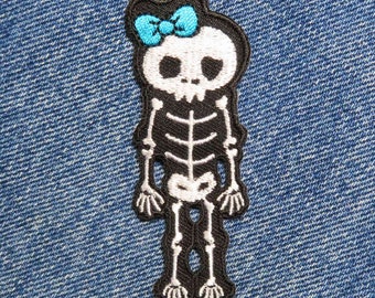 Patch - skeleton with bow - blue - patch