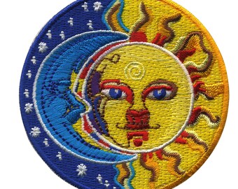 Patch - India Sun Moon - blue-yellow - Patch
