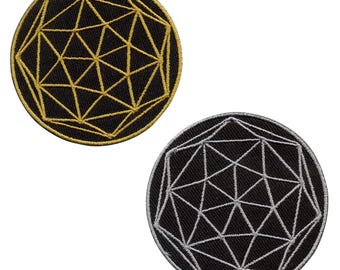 Patch - Dodecaedro - Cubo de Metatron - Geometria Sagrada - Ouro ou Prata