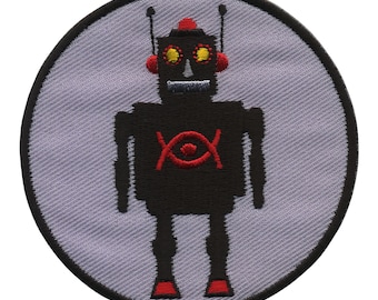 Patch - Robot - black and light grey 8 cm