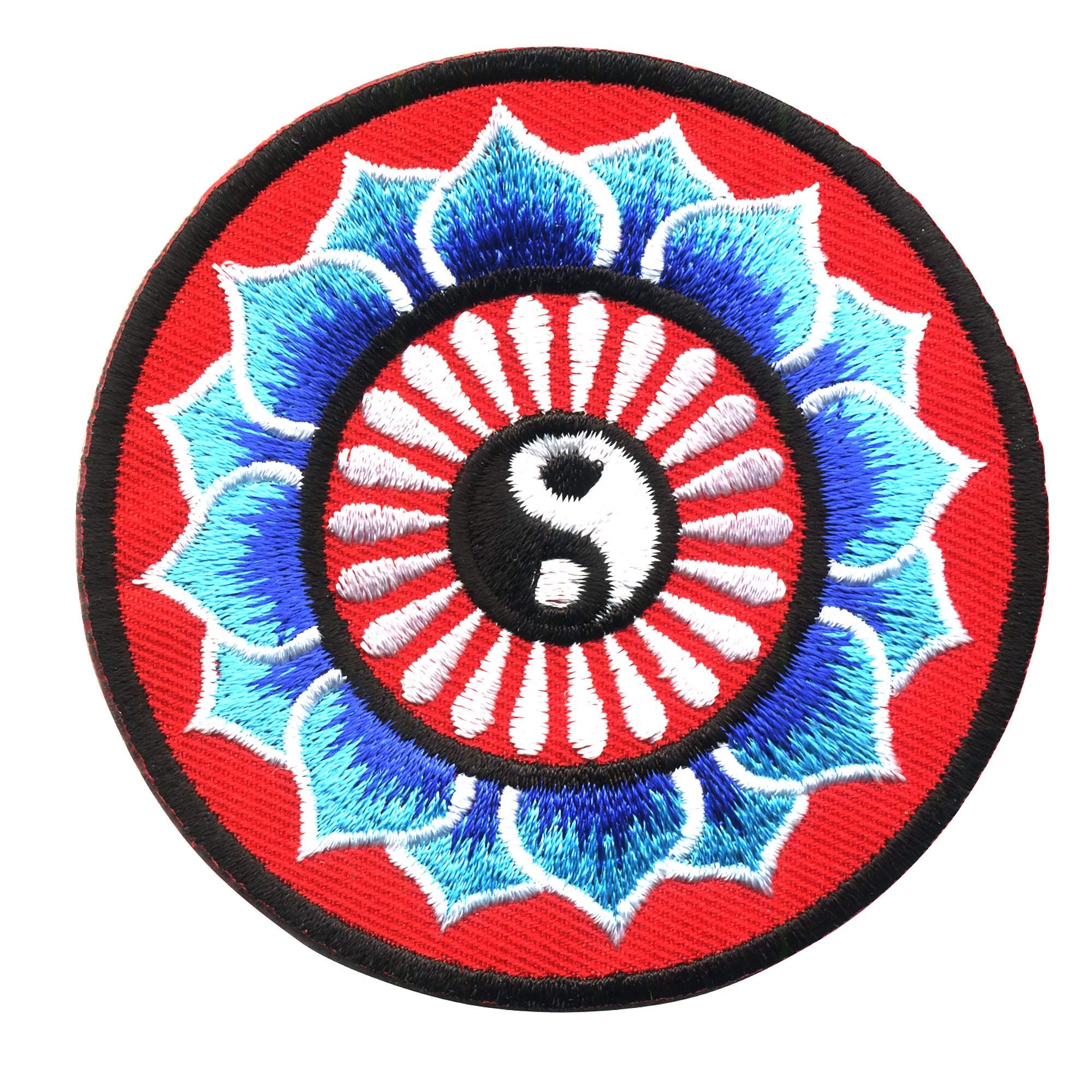 Aufbügelpatch Aufnäher Polizei Theme Yin Yang Drache Aufnäher – Besticktes Tuch-Abzeichen, Zum Aufbügeln Oder Annähen, Police-Style Aufnäher Für Kleidung Bestickt