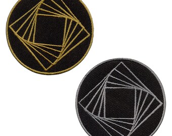 Patch - Hexahedron - Metatron's Cube - sacred geometry - gold or silver - Patch