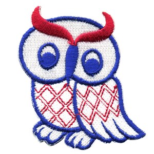 Patch - Coruja azul-vermelho-branco - Patch