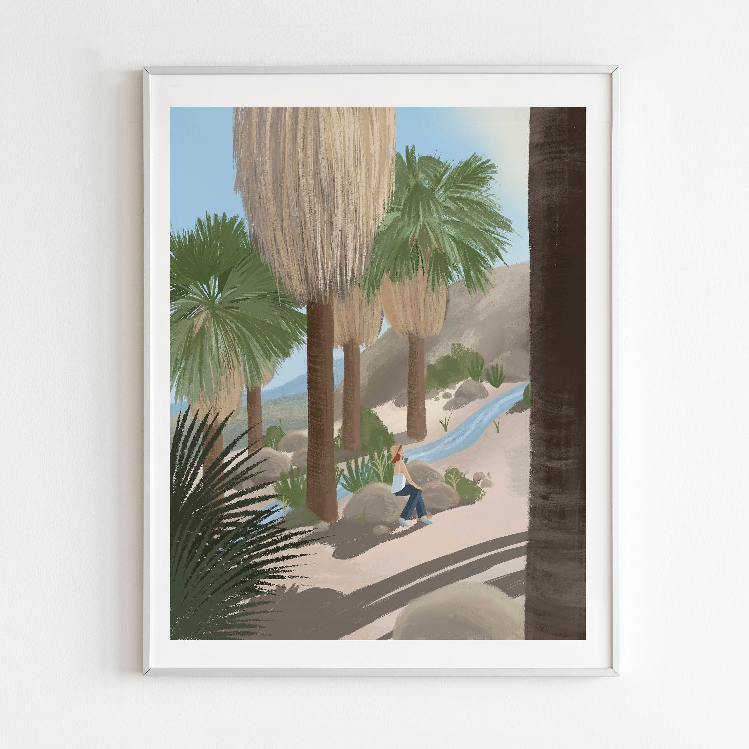 Desert Oasis Art Print, Desert Wall Art, Cactus Wall Art, California Art Print, National Park