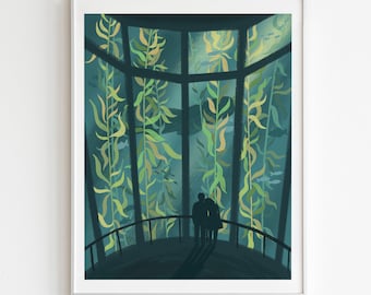 Monterey Bay Aquarium Wall Art, Sea Kelp Forest Art Print, Marine Wall Art, Ocean Print