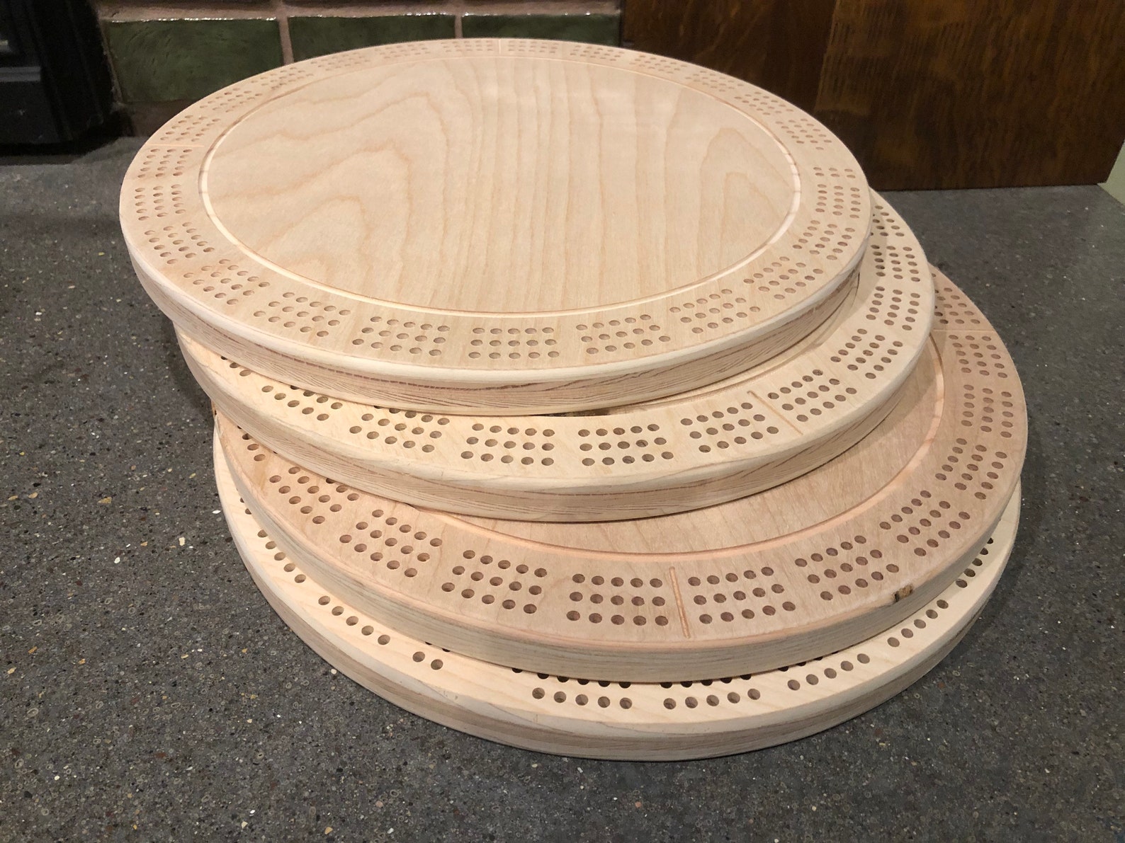 Set of 4 Blank Wooden Cribbage Boards. Round birch plywood Etsy