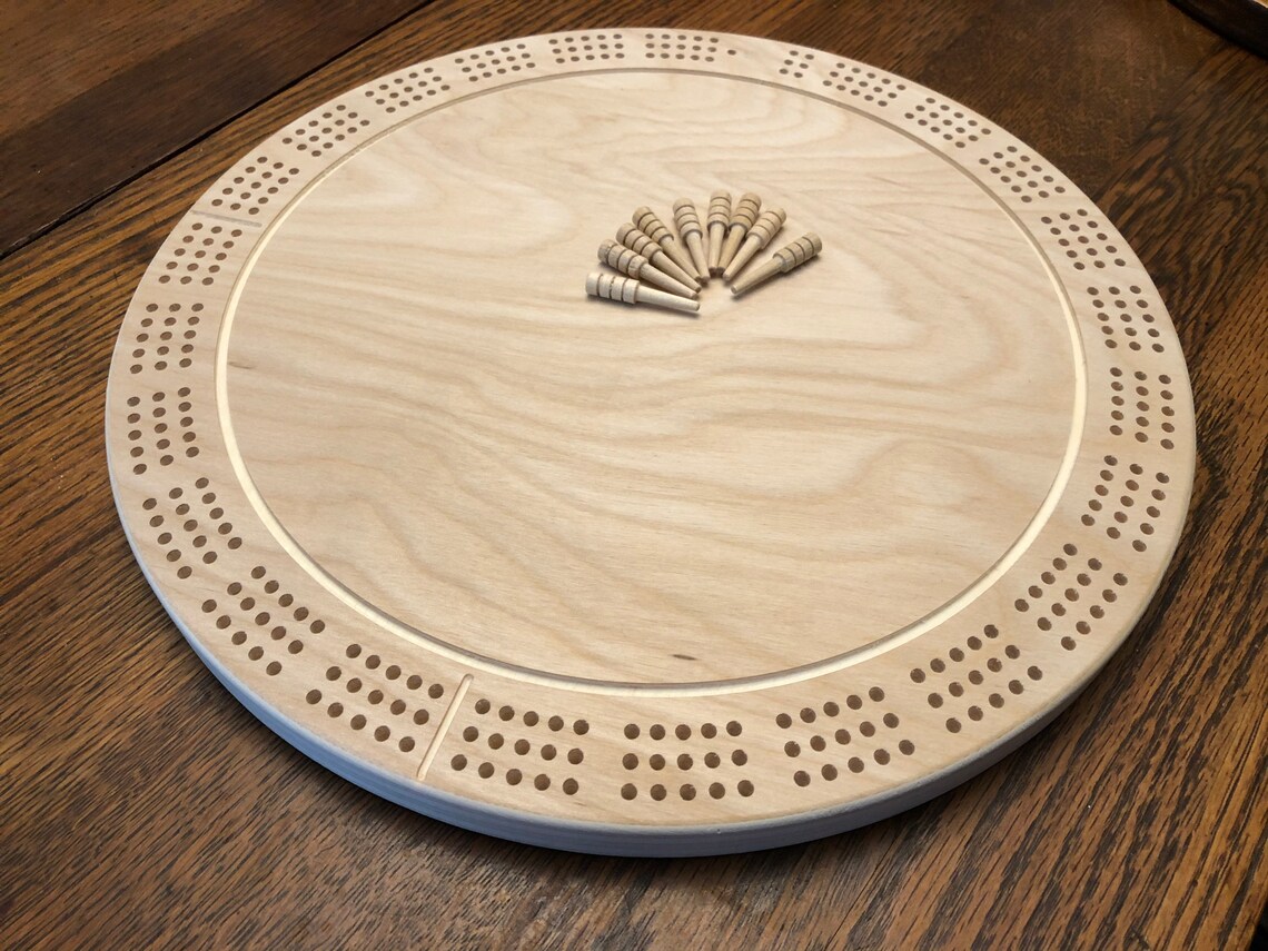 Blank Wooden Cribbage Board. Round birch plywood Cribbage Etsy