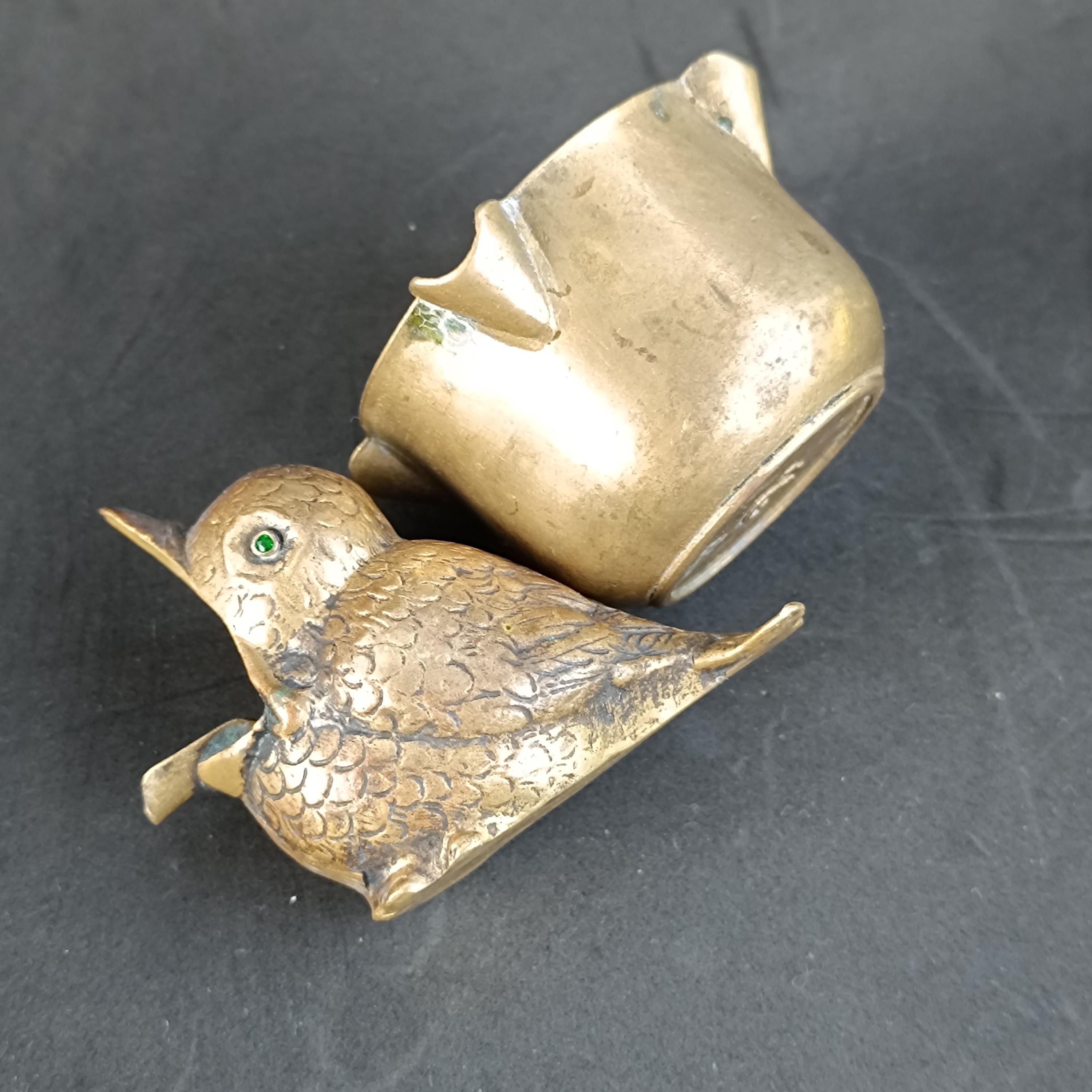 Vintage Italian Brass Ashtray Designed in the Shape of a Bird With