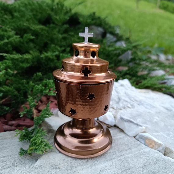 Vintage Antique Copper Incense Burner, Bakhoor Burner, Dhoop Dani