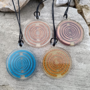 6cm Multi-Wave Lakhovsky Oscillator MWO Necklace 3D Printed Core Copper Gold powder Tensor ring Copper Insert Amulet Lakhovsky Antena Pendan