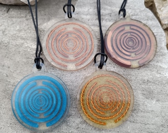 6cm Multi-Wave Lakhovsky Oscillator MWO Necklace 3D Printed Core Copper Gold powder Tensor ring Copper Insert Amulet Lakhovsky Antena Pendan